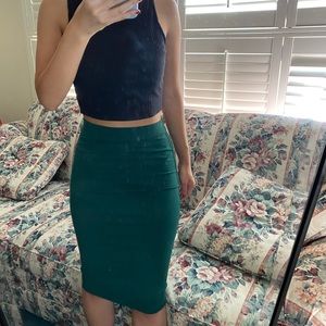 Body con midi dark teal skirt